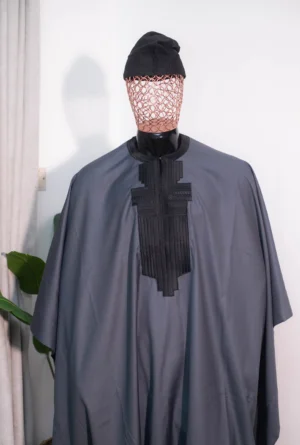 3 piece deep gray Agbada