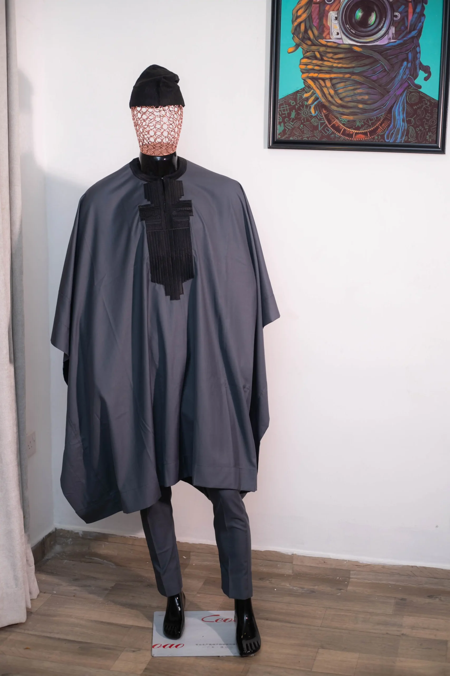 3 Piece Deep Grey Agbada